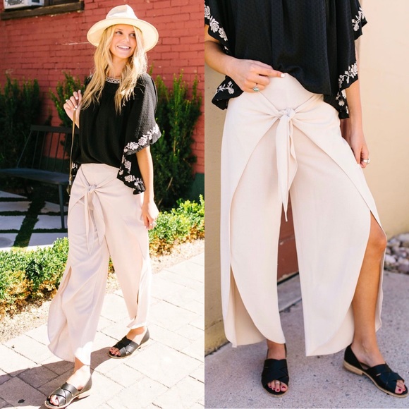 FINAL PRICE❗️ Wrap Fall Up Tie Front Pants In Navy - Picture 7 of 8